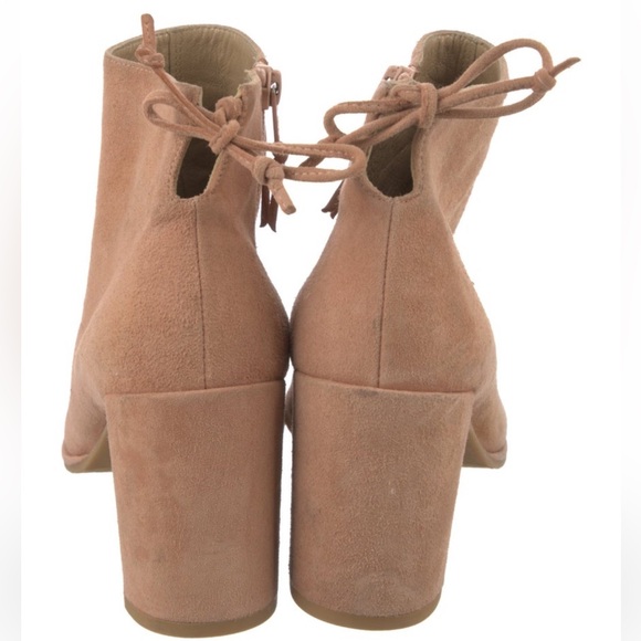 STUART WEITZMAN Pink Suede Tie Back Bootie - Picture 5 of 8